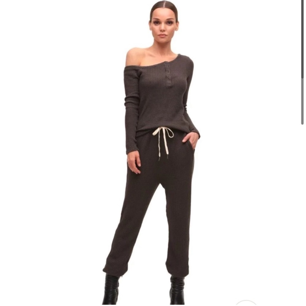n:Philanthropy Zayden Joggers in Chocolate waffle knit joggers size Small NWT